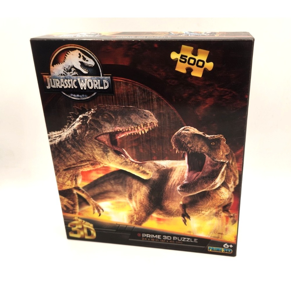 Jurassic World T-Rex 3D Prime Puzzle 500 pieces 24" x 18" RARE Factory Sealed